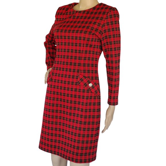 Molly Malloy Dresses Vintage Molly Malloy Womens 4p Plaid Dress Red
